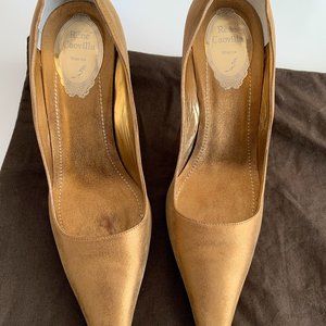 René Caovilla gold pumps in good condition, size 8, 3.5 heels